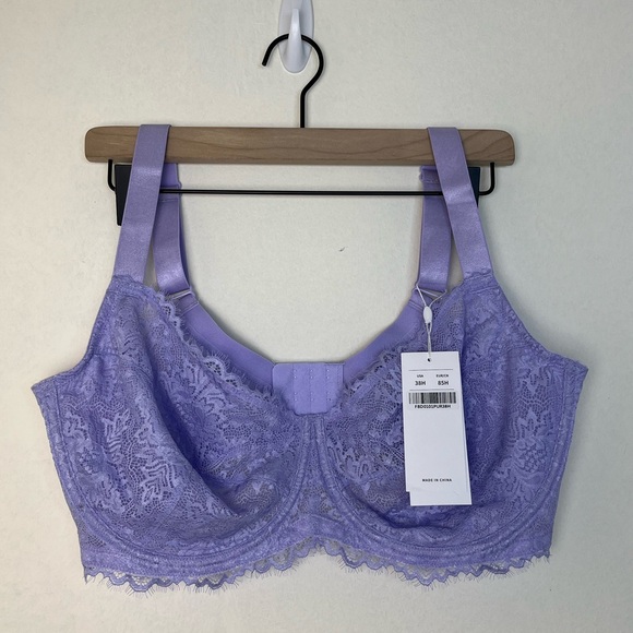 NWT 38H HSIA Purple Sunflower Underwire Lace Bra - Picture 2 of 5
